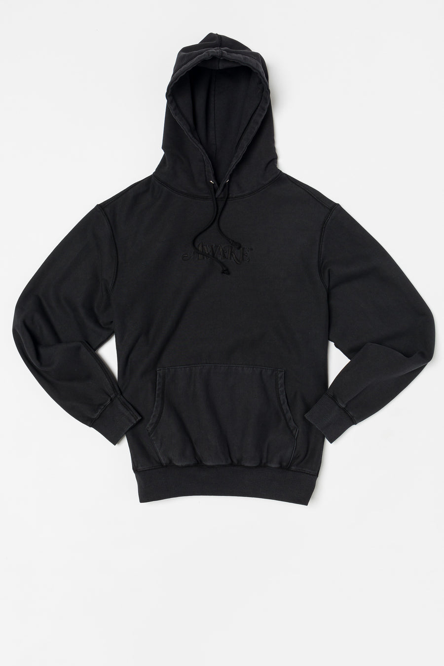 black embroidered hoodie