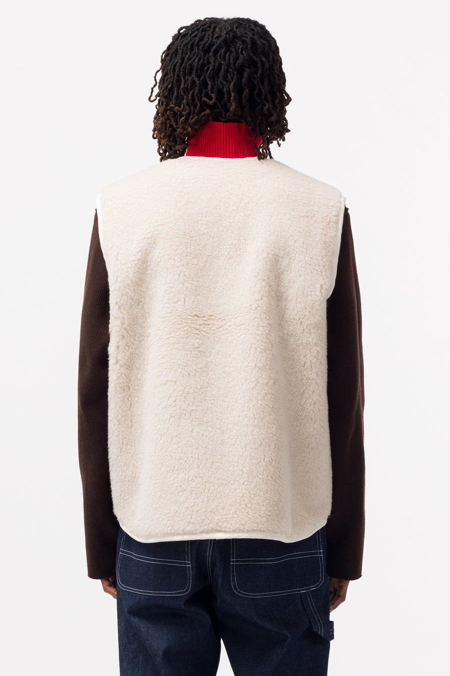 Fleece Vest in Off-White