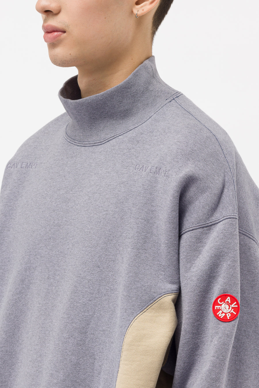 Side Panel Mock Neck in Grey