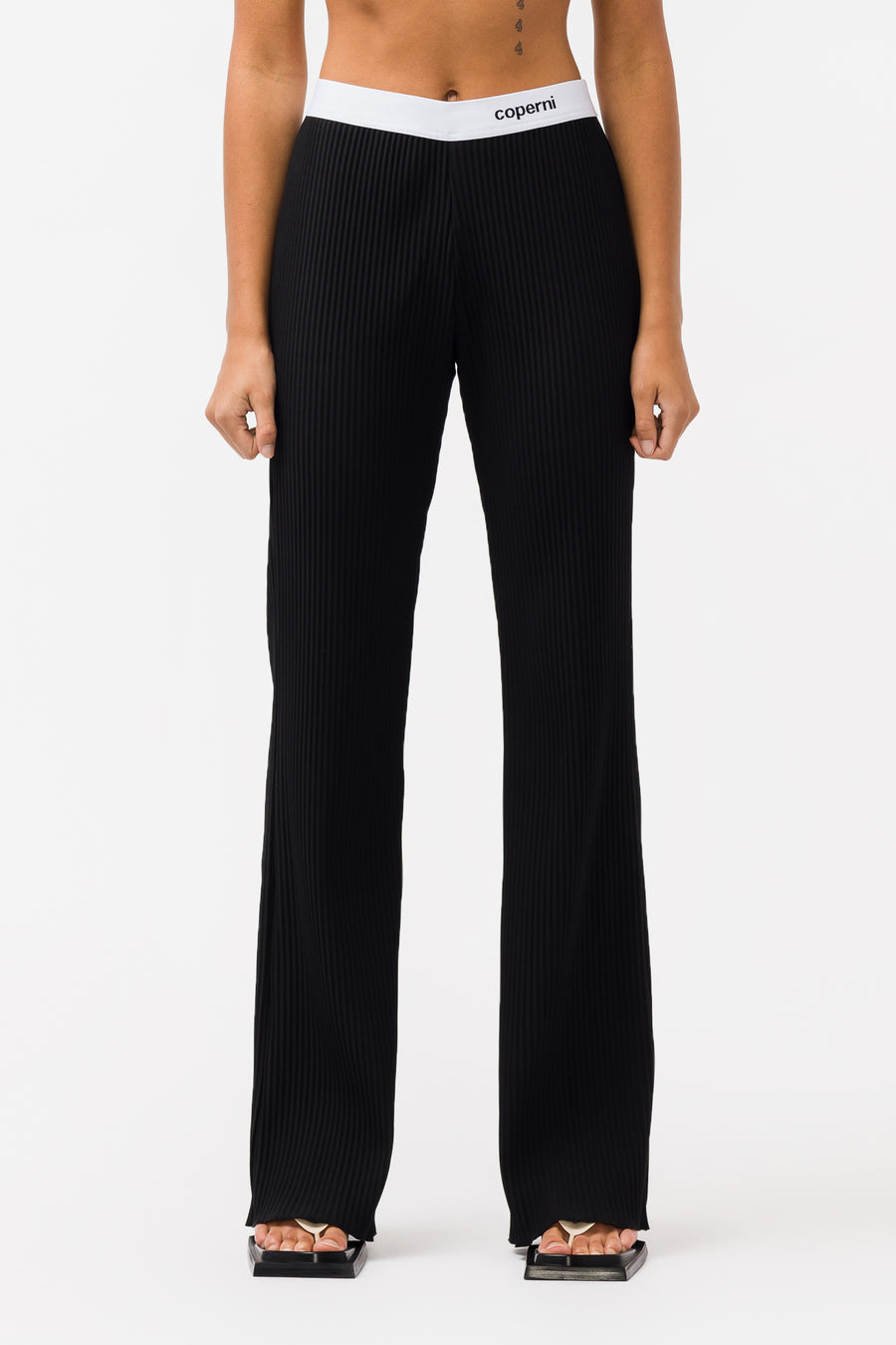 Pleated Lounge Pants in Black