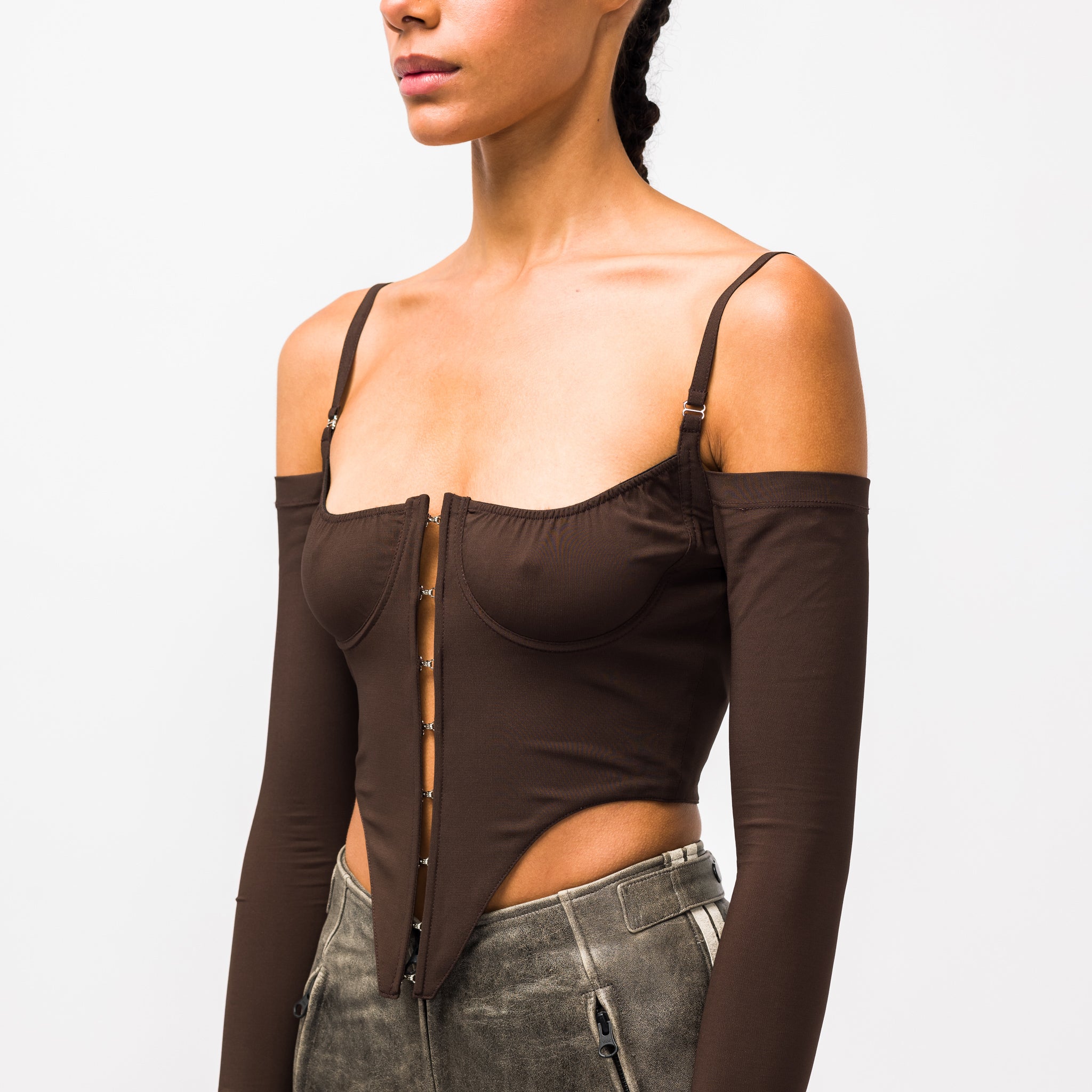 Spire Bustier Blouse in Black