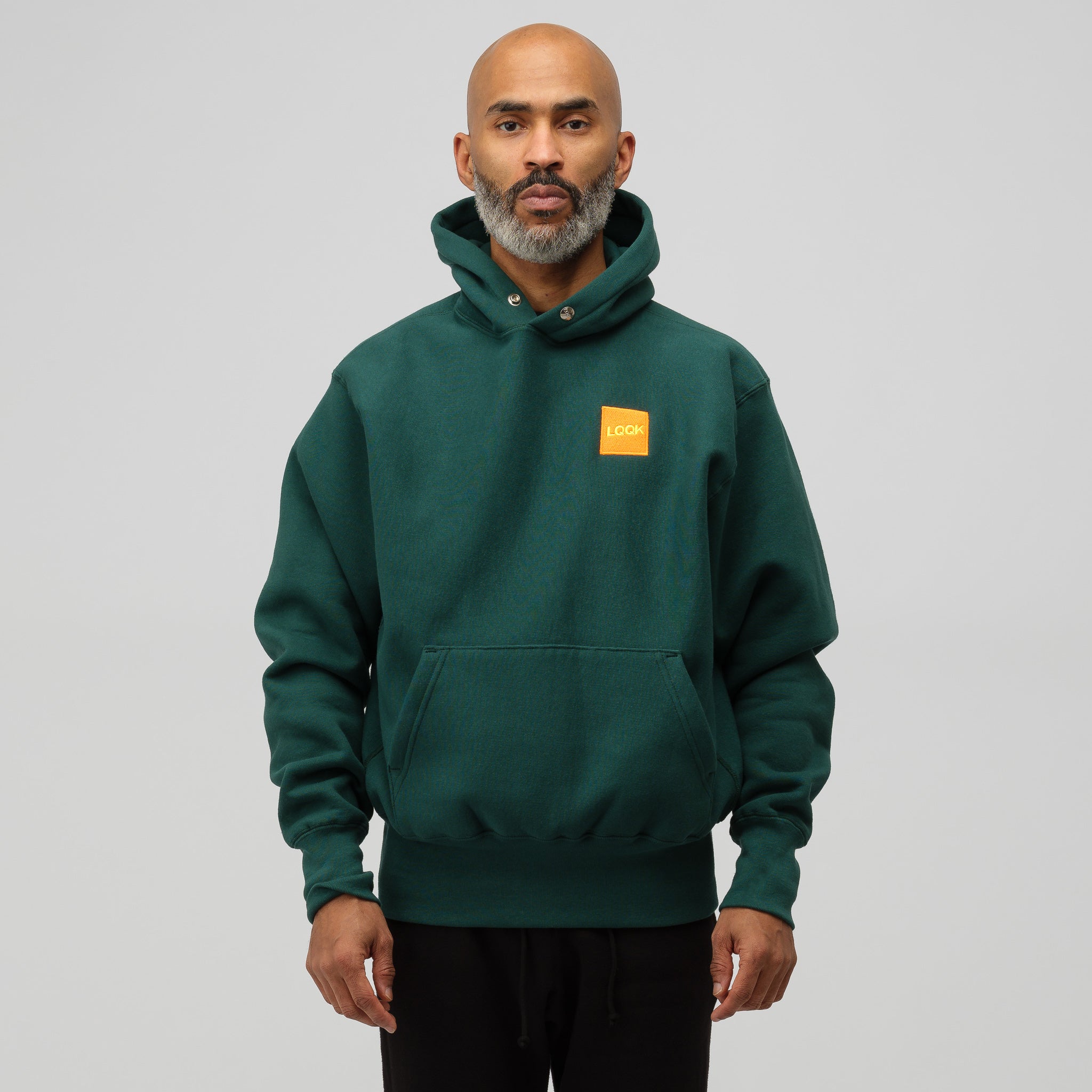 Very Goods | LQQK Studio Signature Snap Hoodie in Green | Notre