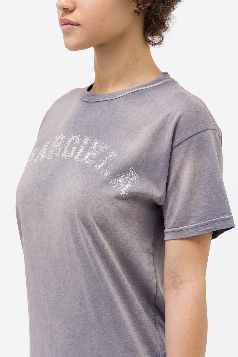 rand baan Identiteit Maison Margiela - Women's Logo Heavy T-Shirt in Lilac - Notre