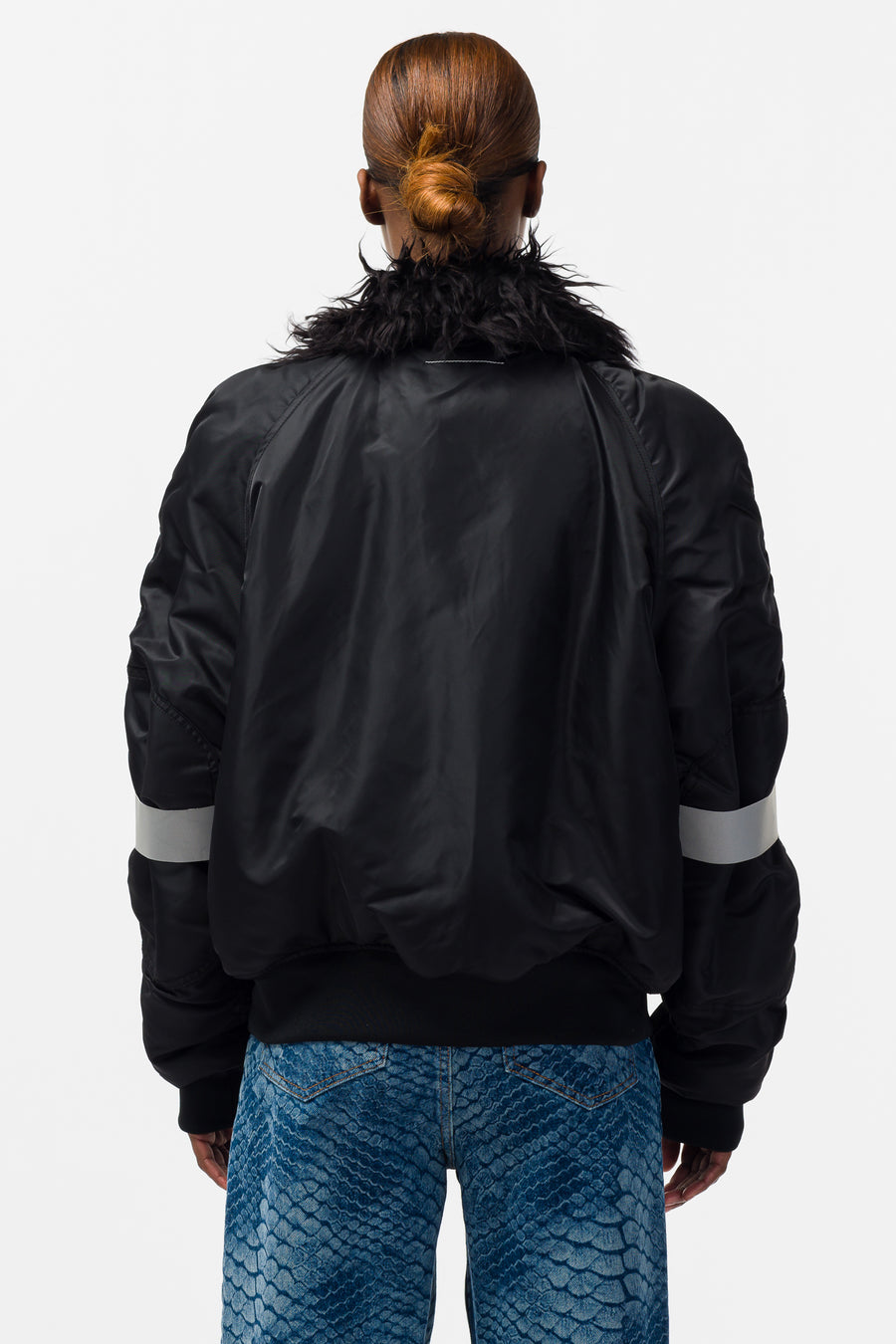 Insulated Bomber Jacket in Black