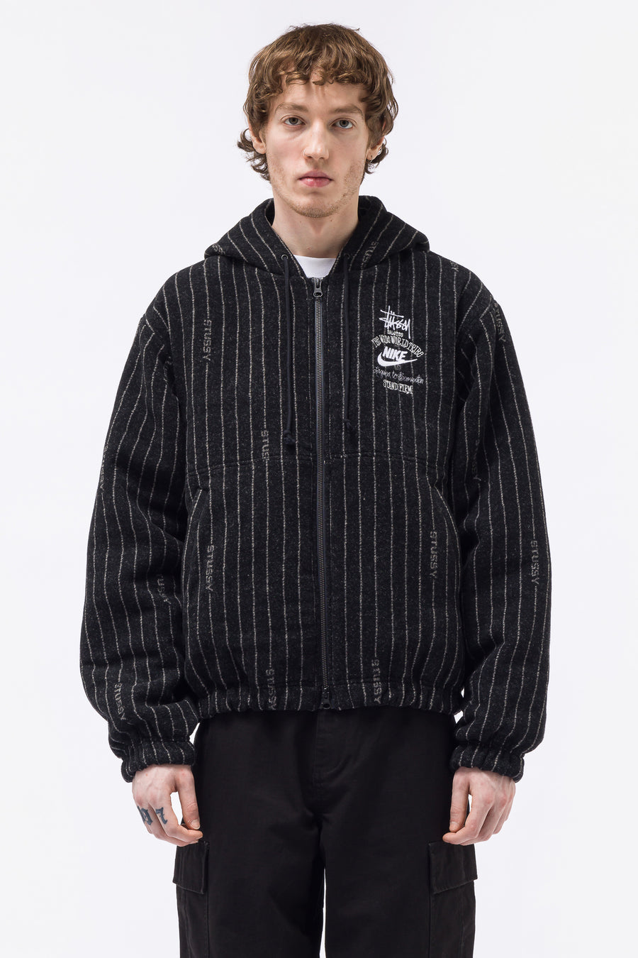 フラワーオブライフ Stussy x Nike Striped Wool Jacket Black - 通販