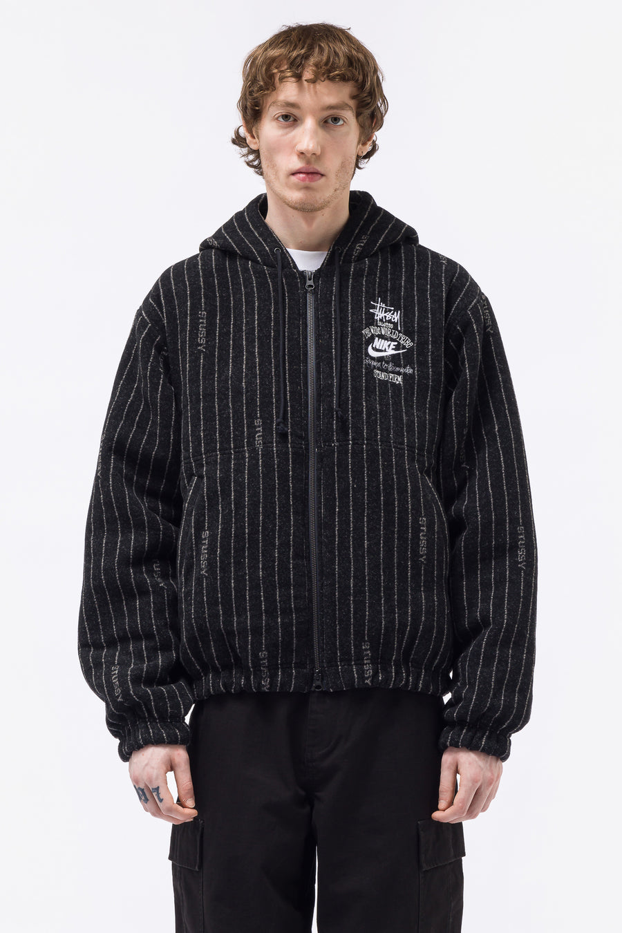 ☆Stussy Nike Striped Wool Jacket 黒 XL☆ | labiela.com