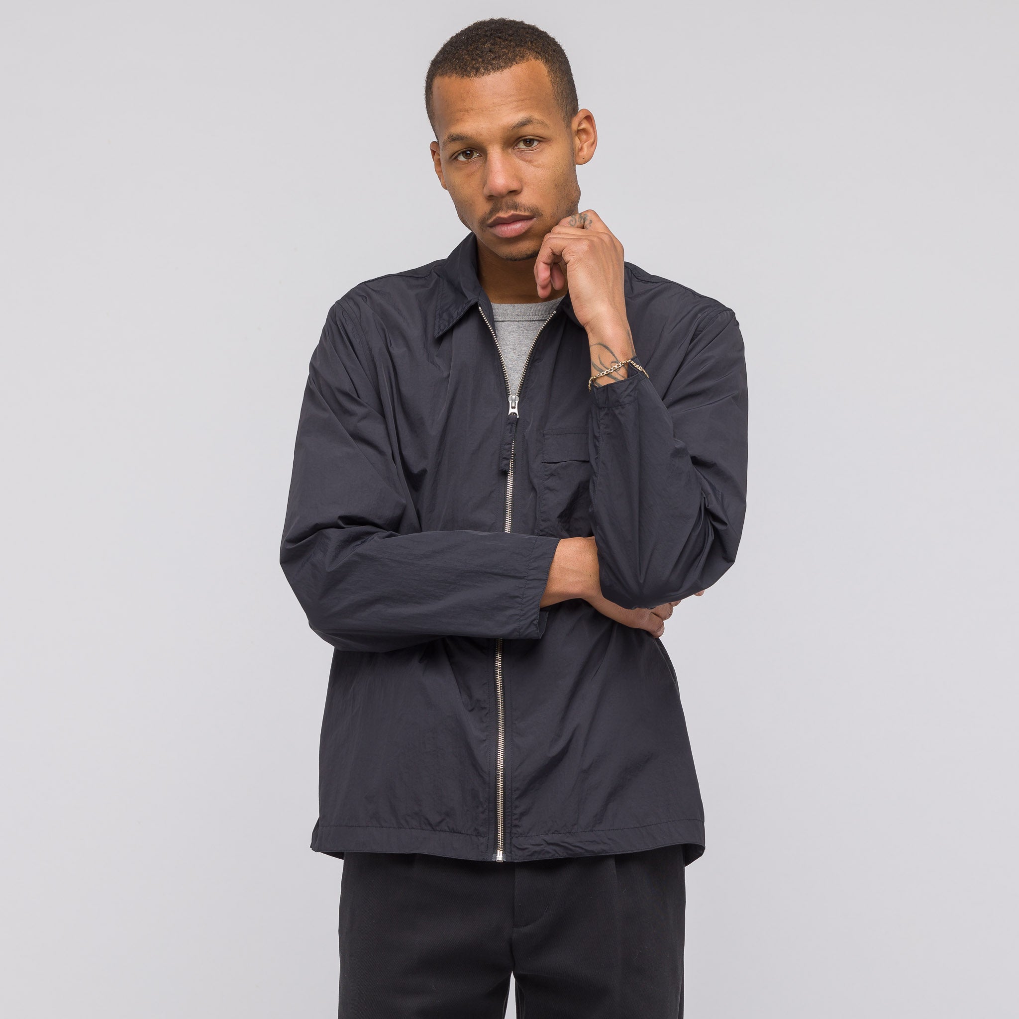 Very Goods | Our Legacy Tech Jacket in Navy Nylon | Notre