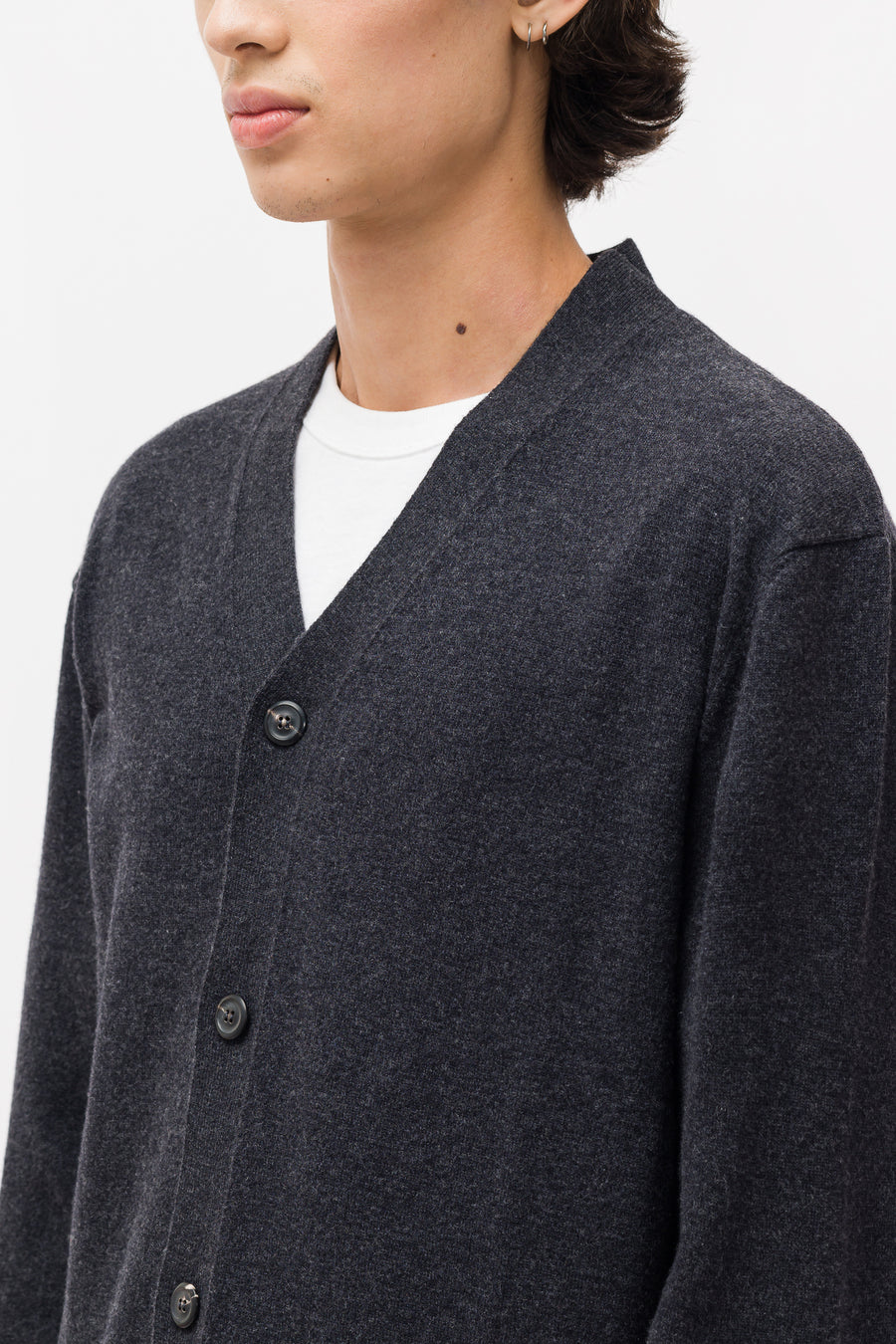 Knitted Cardigan in Anthracite Melange