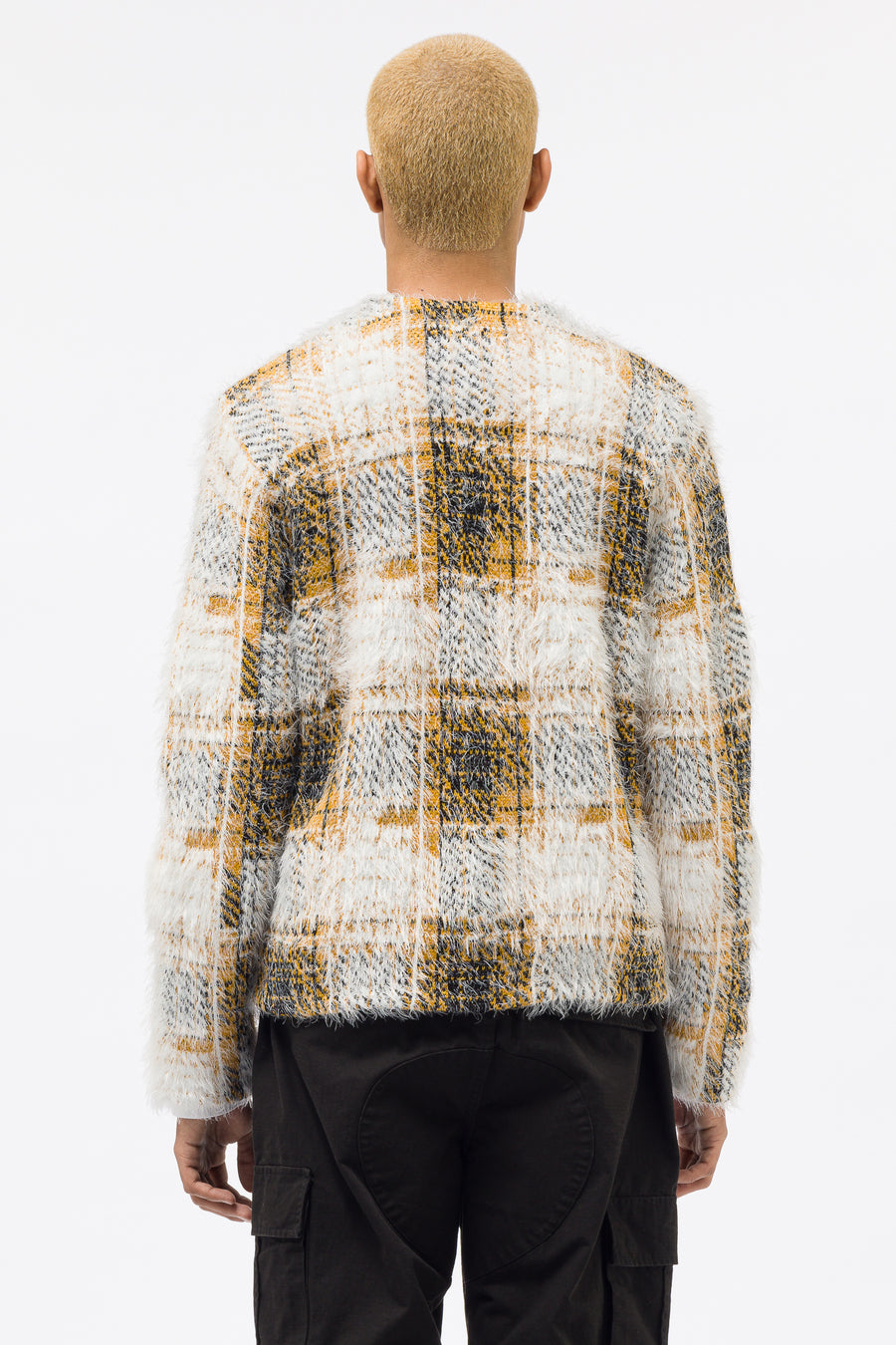 Stüssy - Men's Hairy Plaid Cardigan in Gold - Notre