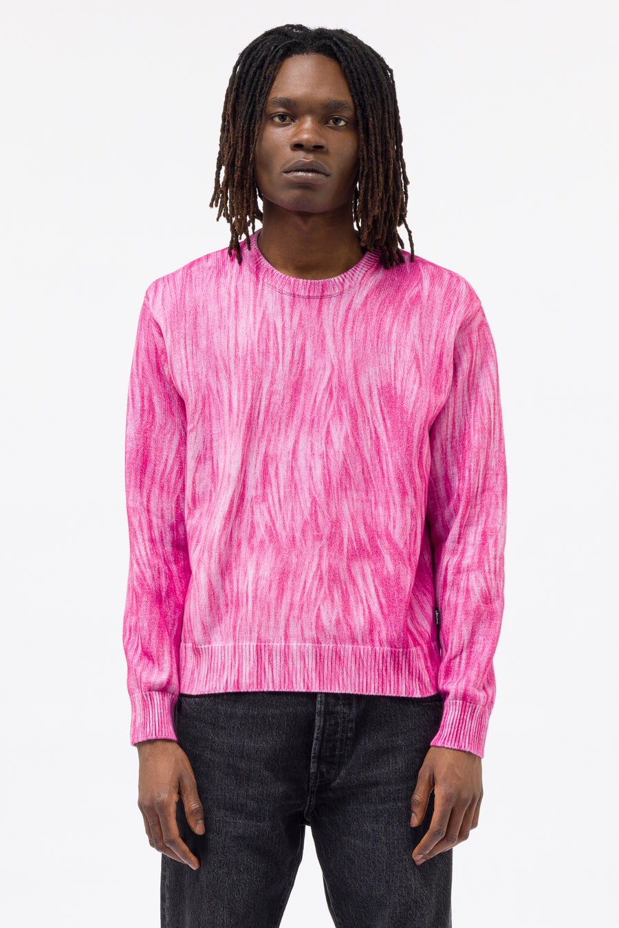 Stüssy - Men's Printed Fur Sweater in Pink - Notre