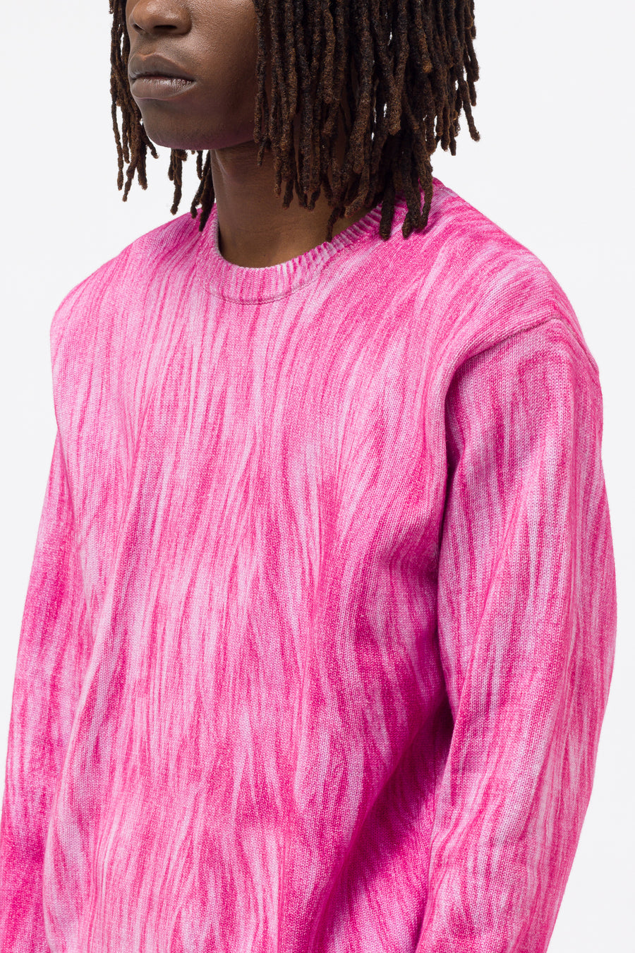 Stüssy - Men's Printed Fur Sweater in Pink - Notre