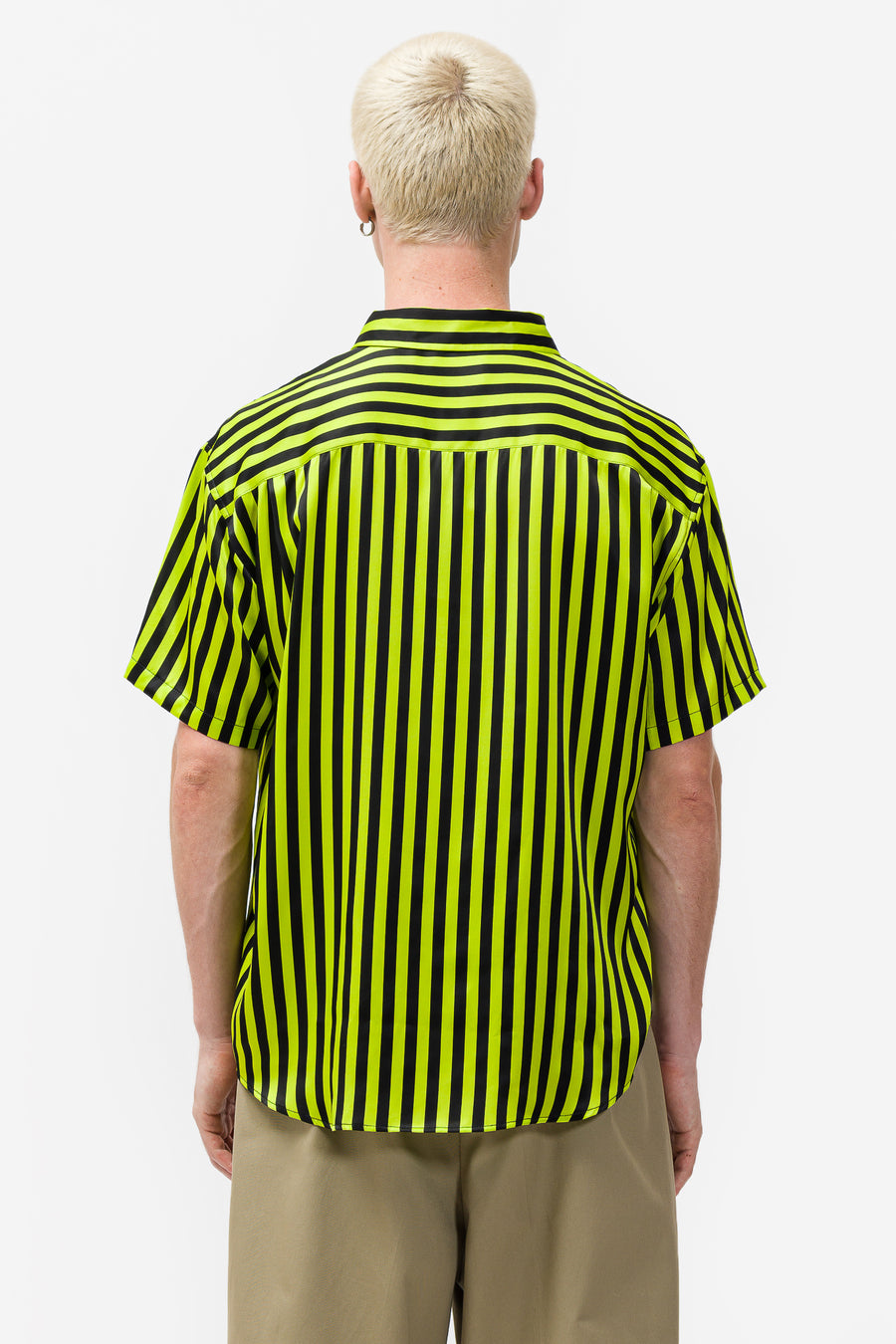 Striped Silk Shirt in Black