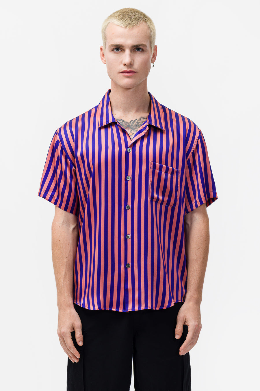 Stussy Striped Silk Shirt Mサイズ　新品