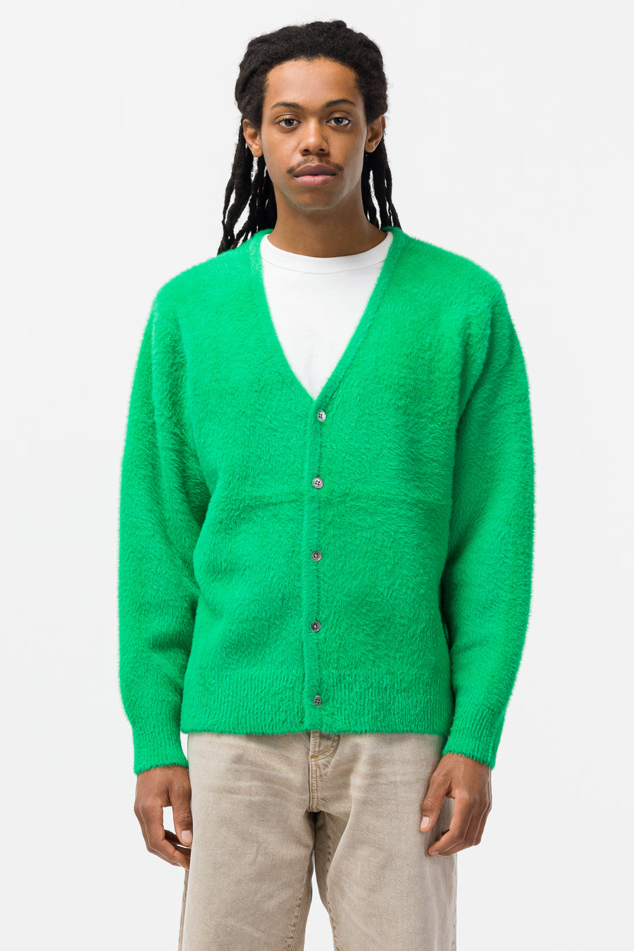 stussy Shaggy Cardigan Dark Green XL