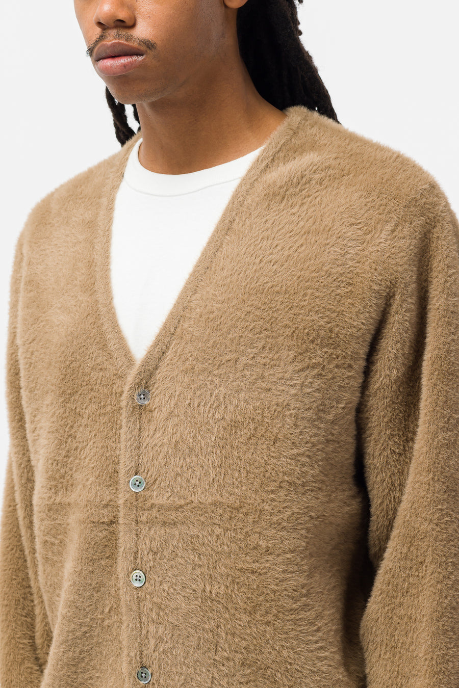 柔らかい STUSSY cardigan stussy SHAGGY shaggy CARDIGAN 超熱 tdh