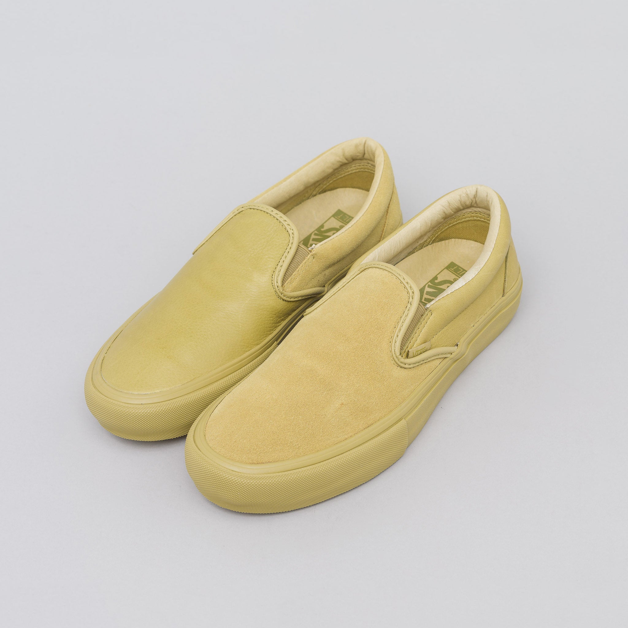 vans khaki slip on