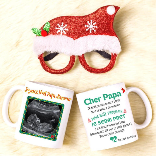 Mug personnalisé Echographie Future Maman Joyeux Noël