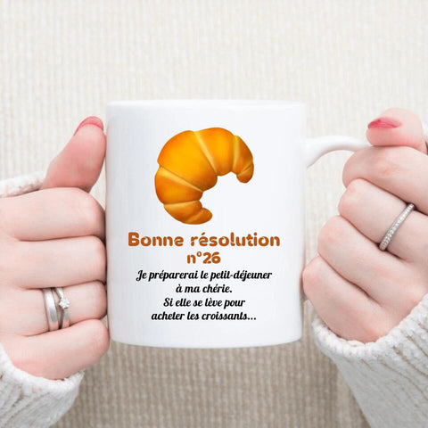 Petit 11 🧡 Mug personnalisé Bonne résolution petit dej