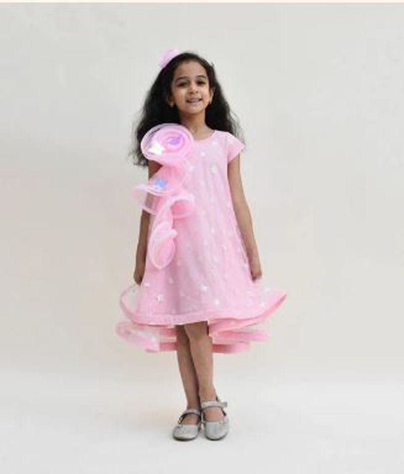 MILILIAM Fashionable Net Frock Beautiful Dress for Kids