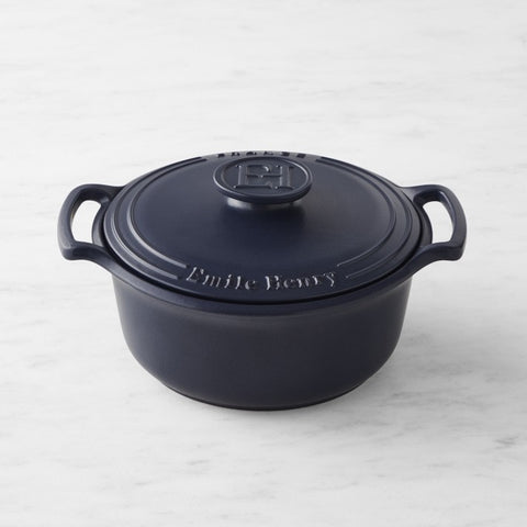 Emile Henry Sublime Round Dutch Oven, Stewpot, 4 Quart, Indigo