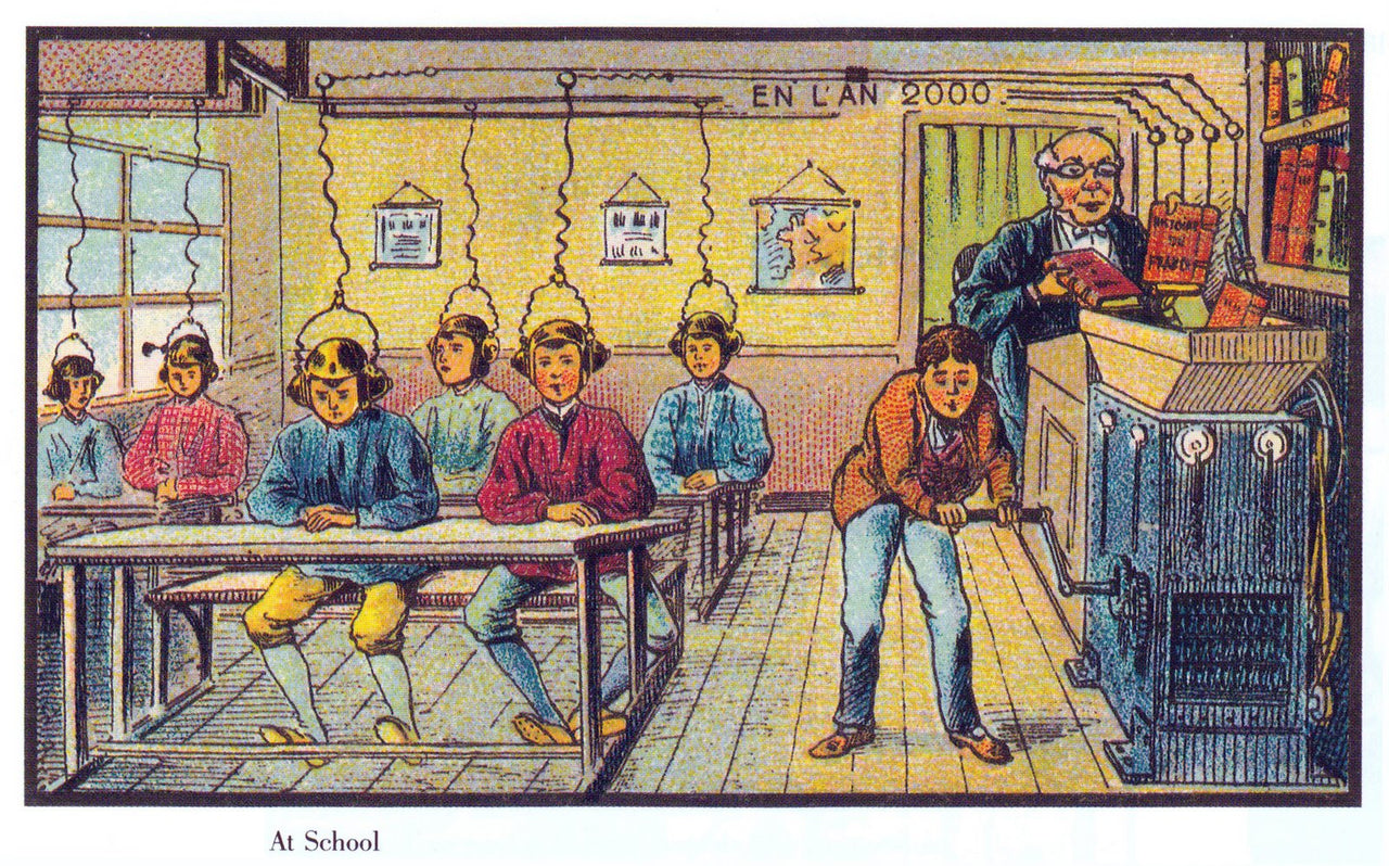 Early 19th century picture of what school would look like in the 21st century