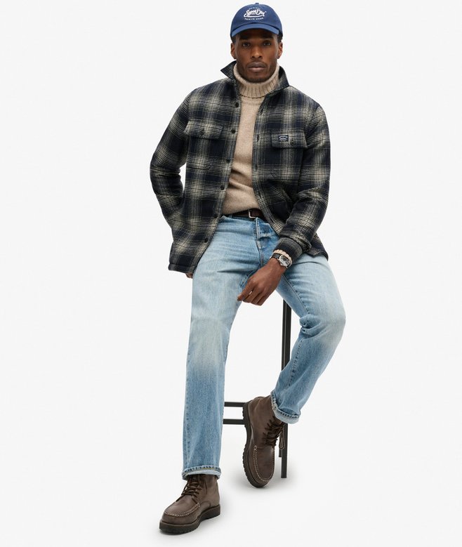 Wool Miller Overshirt in Ombre Navy