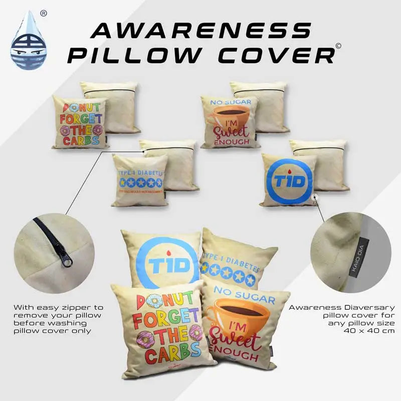Diabetic awareness pillow covers