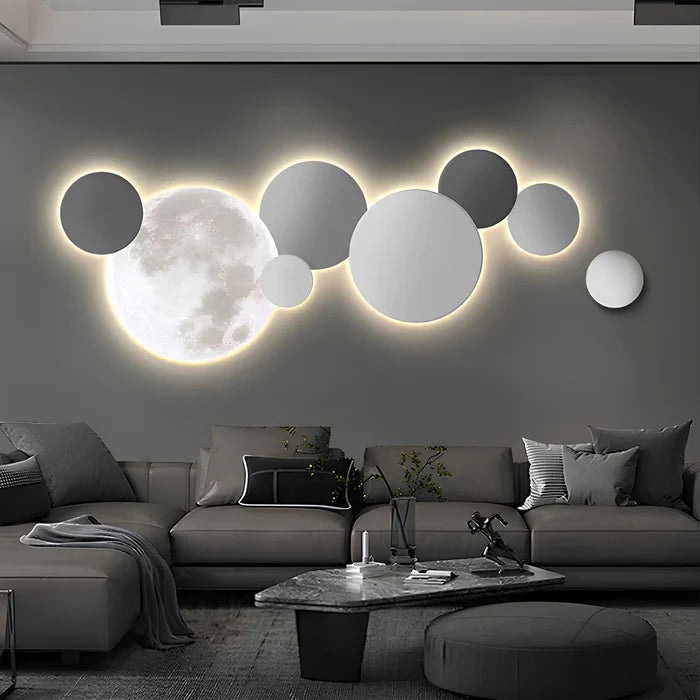 Wall decor for men-Lunar Glow Modern LED Wall Art