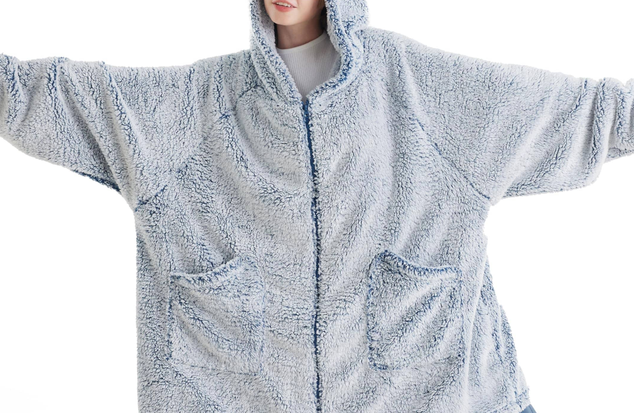 fluffy and warm Zip-Up Blanket Hoodie (for Women)