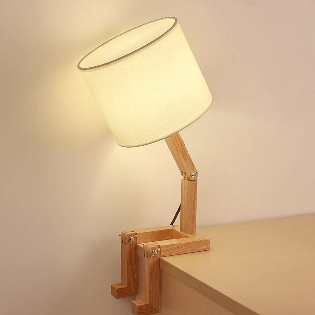 Robot Wooden Table Lamp