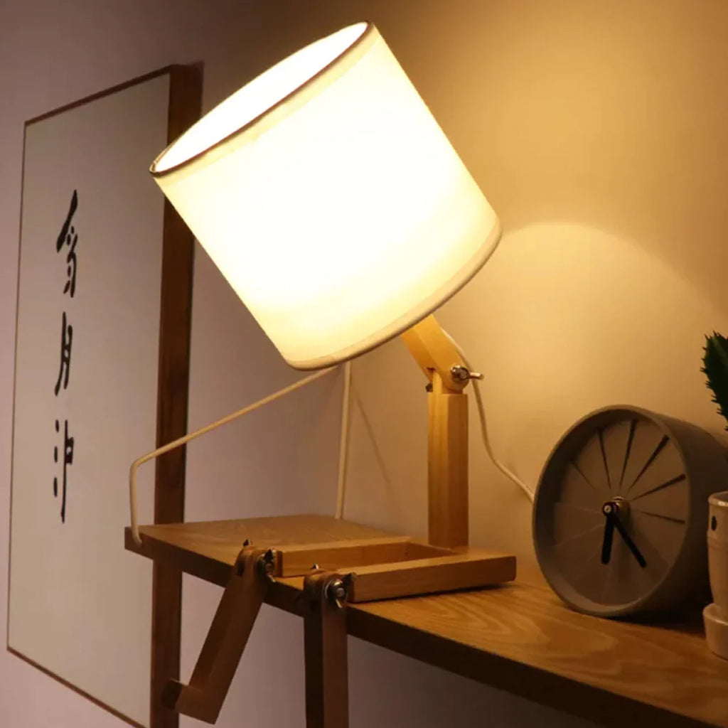 Robot Wooden Table Lamp