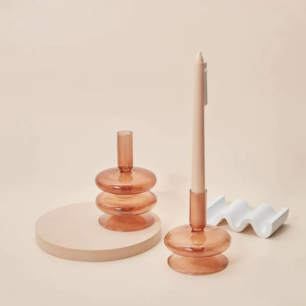 Glass Candlestick Holder