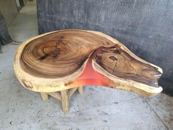 Corrosion Rusty Lava Epoxy Round Resin Coffee Table Living Room Table Home Office Table Center Table Console Table End Table Side Table Patio Table Home Décor