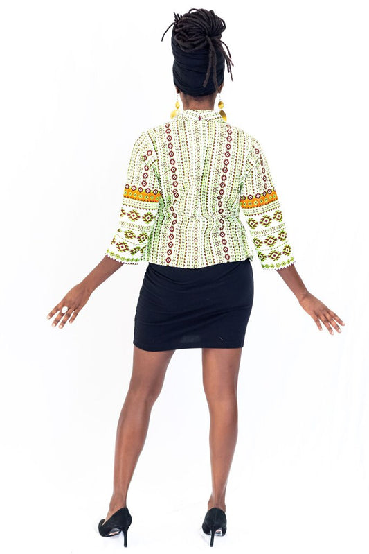 GREEN KENTE CROPTOP – Boutique Espace Urbain