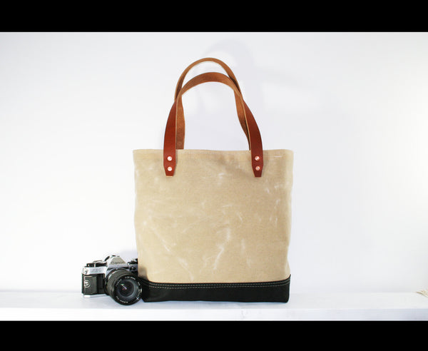 waxed heavy canvas tote bag - made in USA - UTILITY TOTE – Alex M Lynch