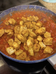 This is where you can add in your cooked protein. We added air fried tofu. Let us know if you want the recipe!