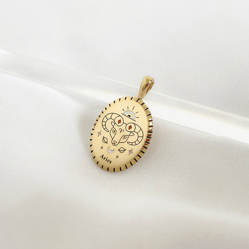 14k zodiac pendant