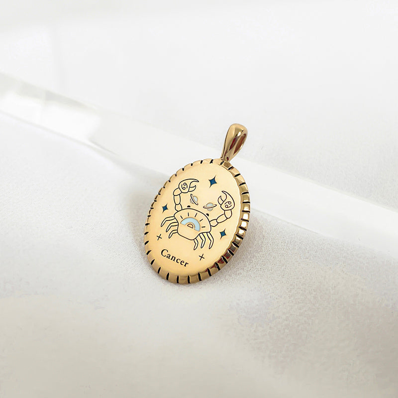 14k gold cancer pendant