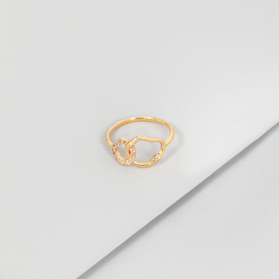 Infinity Link Pave 14K Gold Vermeil Ring