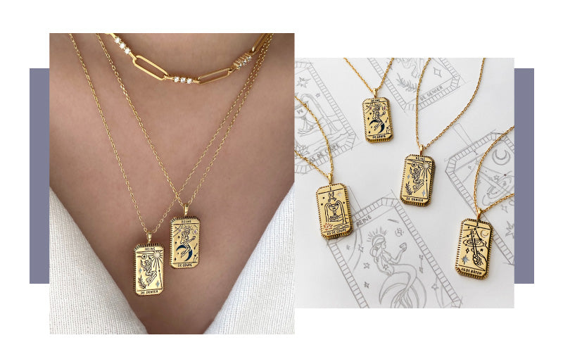 Gold Plated Tarot Card Pendant Necklace – Calabria Collections