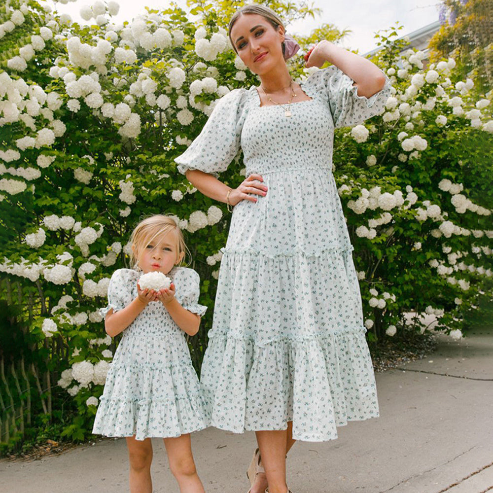 LaBelle™ - Floral Print Familie passende Outfits Kleid