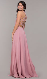 corset chiffon prom dress