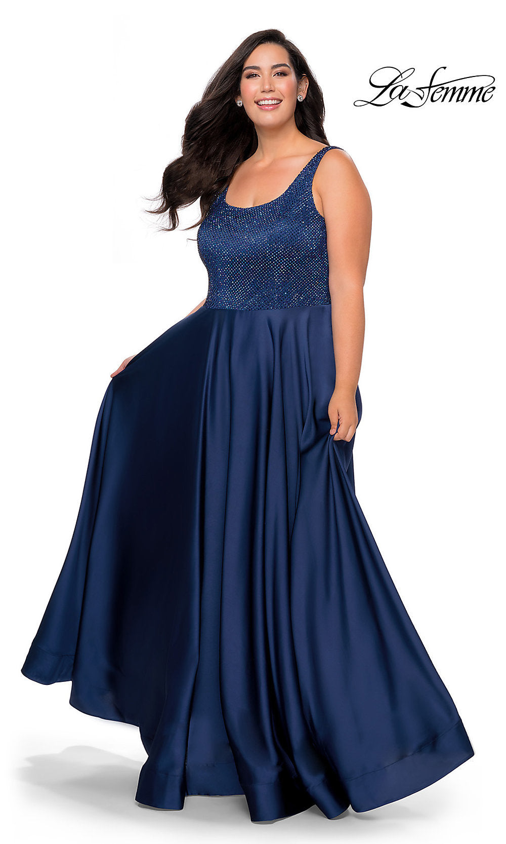 Femme Long Plus-size Prom Dress with Pockets