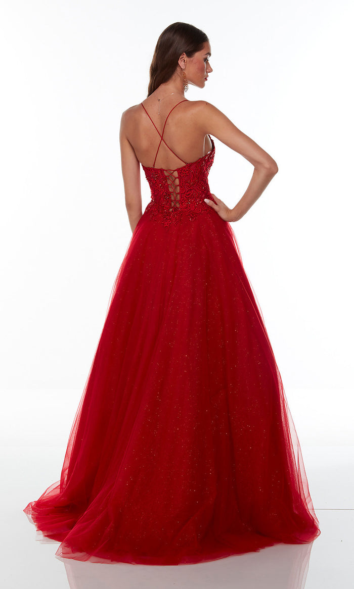 Red grad sales ball dress