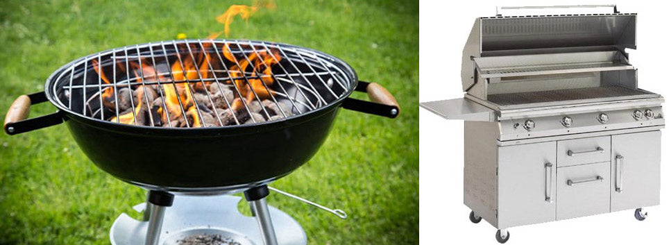 Charcoal and gas outdoor grills