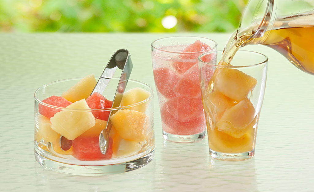 Raspberry Peach Frozen Cubes