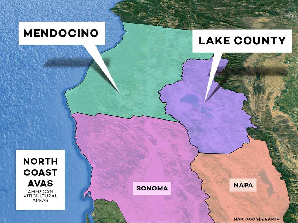 Map of Mendocino county