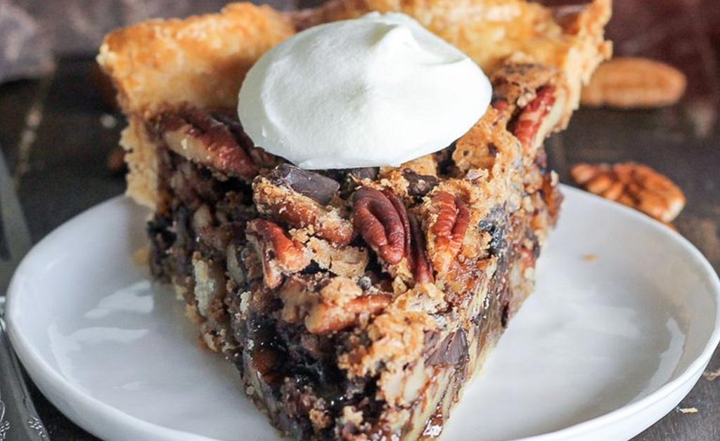 Dark Chocolate Bourbon Pecan Pie