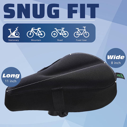 Gel Bike Seat Cushion Cover Extra Soft Padded Bike Seat Cover for Women  Men, Most Comfortable Bike Accessories Fits Peloton/Mountain/Stationary /Road/Spin Class Exercise Bicycle Indoor&Outdoor Cycling - Yahoo Shopping