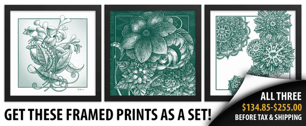 Three Framed Prints as a Set